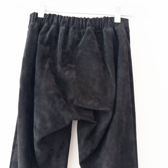Joseph $1200 Slim Fit Suede Leggings 100% Lambskin with Stretch in Black - Picture 10 of 14